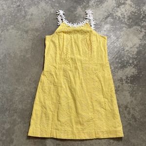 Lilly Pulitzer Yellow Annabelle Shift Dress Women’s Size 4 Cotton